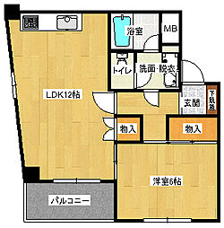 広島電鉄1系統 鷹野橋駅 徒歩4分の賃貸マンション 7階1LDKの間取り