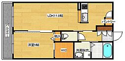 広島電鉄1系統 県病院前駅 徒歩12分の賃貸マンション 3階1LDKの間取り