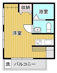 JR可部線 安芸長束駅 徒歩8分の賃貸マンション 3階ワンルームの間取り