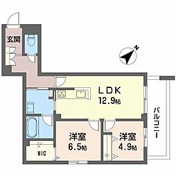 広島電鉄宮島線 高須駅 徒歩5分の賃貸マンション 2階2LDKの間取り