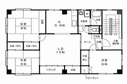 JR芸備線 戸坂駅 徒歩7分の賃貸マンション 3階3LDKの間取り