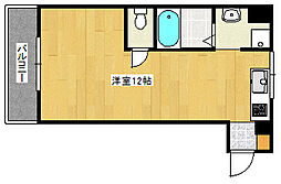 広島電鉄宮島線 草津南駅 徒歩4分の賃貸マンション 3階ワンルームの間取り