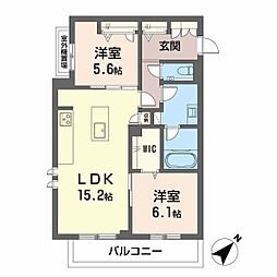広島電鉄宮島線 高須駅 徒歩4分の賃貸マンション 4階2LDKの間取り