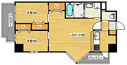 広島電鉄2系統 銀山町駅 徒歩4分の賃貸マンション 5階2LDKの間取り