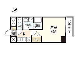 JR芸備線 矢賀駅 徒歩4分の賃貸マンション 6階1Kの間取り