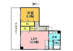 広島電鉄1系統 元宇品口駅 徒歩3分の賃貸アパート 2階1LDKの間取り