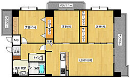 広島高速交通アストラムライン 西原駅 徒歩9分の賃貸マンション 3階3LDKの間取り