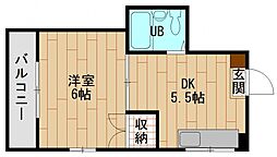 広島電鉄宮島線 広電西広島(己斐)駅 徒歩8分の賃貸マンション 3階1Kの間取り