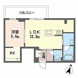 広島電鉄5系統 比治山下駅 徒歩23分の賃貸マンション 3階1LDKの間取り