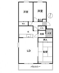 広島電鉄宮島線 修大協創中高前駅 徒歩14分の賃貸マンション 1階3LDKの間取り