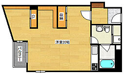 広島電鉄2系統 銀山町駅 徒歩4分の賃貸マンション 4階ワンルームの間取り