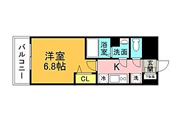 広島電鉄1系統 日赤病院前駅 徒歩7分の賃貸マンション 5階1Kの間取り
