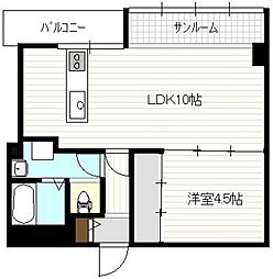 広島電鉄2系統 十日市町駅 徒歩2分の賃貸マンション 4階1LDKの間取り