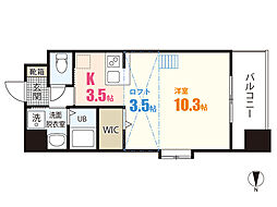 広島高速交通アストラムライン 祇園新橋北駅 徒歩8分の賃貸マンション 10階1Kの間取り