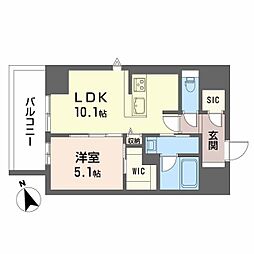 広島電鉄8系統 横川駅 徒歩6分の賃貸マンション 3階1LDKの間取り