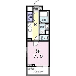 広島高速交通アストラムライン 古市駅 徒歩15分の賃貸アパート 2階1Kの間取り