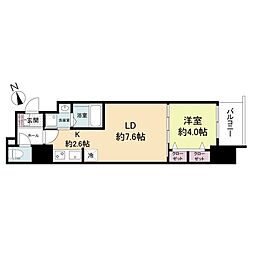 広島電鉄1系統 鷹野橋駅 徒歩3分の賃貸マンション 11階1LDKの間取り
