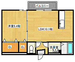 広島電鉄宮島線 草津南駅 徒歩2分の賃貸アパート 1階1LDKの間取り