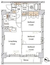ブランシエスタ江古田 2階3LDKの間取り