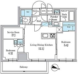 パークアクシス板橋本町ステーションゲート 3階2SLDKの間取り