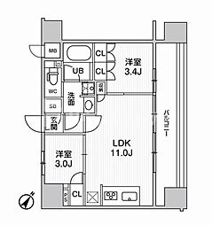 ｎｉｄｏ　ＳＵＧＡＭＯ 12階2LDKの間取り
