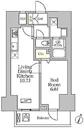コートレジデンス南大塚 12階1LDKの間取り