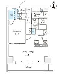 ラティエラ練馬 1LDKの間取図画像