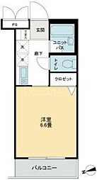 ハイツ南常盤台 1階ワンルームの間取り