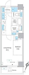 プレディアコート板橋 7階2Kの間取り