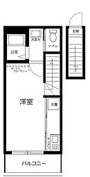 グラン徳丸 2階ワンルームの間取り