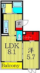CHOUCHOU　TOKIWADAI 2階1LDKの間取り
