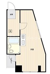 グラン池袋 2階1Kの間取り