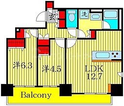 ワンルーフレジデンス板橋大山 11階2LDKの間取り