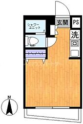 北村第2ビル 3階ワンルームの間取り