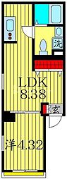 ＤＫ池袋 3階1LDKの間取り