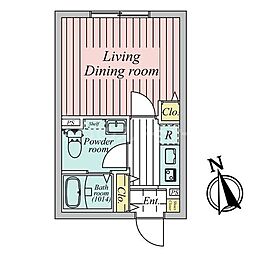 Ｙｏｌｋ江古田 2階1Kの間取り