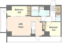 S-RESIDENCE高島平asolea 7階2LDKの間取り
