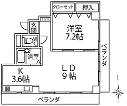ＮＥＯ 3階1LDKの間取り