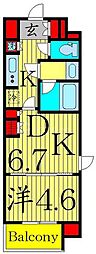 ミリアレジデンス東池袋 6階1DKの間取り