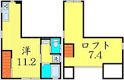 シェモア駒込 2階ワンルームの間取り