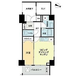 プレセダン板橋本町 7階1DKの間取り