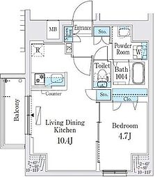プライムブリス板橋本町 1LDKの間取図画像