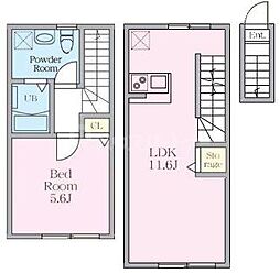 ノーザンロード東武練馬II 1LDKの間取図画像