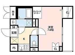 Ange Fleur 1Kの間取図画像