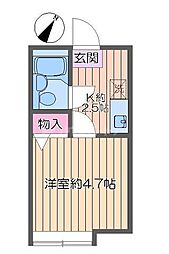 パルウッド目白 1Kの間取図画像