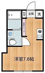 Fiore 1階ワンルームの間取り