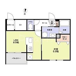 Prunier(プルニエ) 1LDKの間取図画像