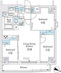 プライムブリス板橋本町 3LDKの間取図画像