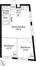 アクロスアベニュー南長崎 2LDKの間取図画像