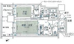 グランドシティタワー池袋 1LDKの間取図画像